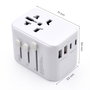 Ewent EW1470 Adaptateur de Voyage Universel EU/USA/UK/AUS 2 Ports USB et 3 Type C