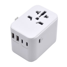 Ewent EW1470 Adaptateur de Voyage Universel EU/USA/UK/AUS 2 Ports USB et 3 Type C