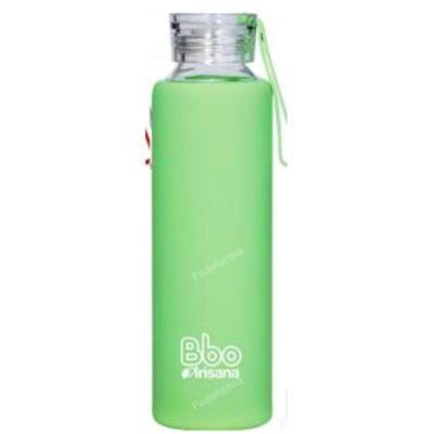 IRISANA Bouteille en borosilicate avec silicone vert 550 ml BBO4 IRISANA Bouteille en borosilicate avec silicone vert 550 ml BBO4