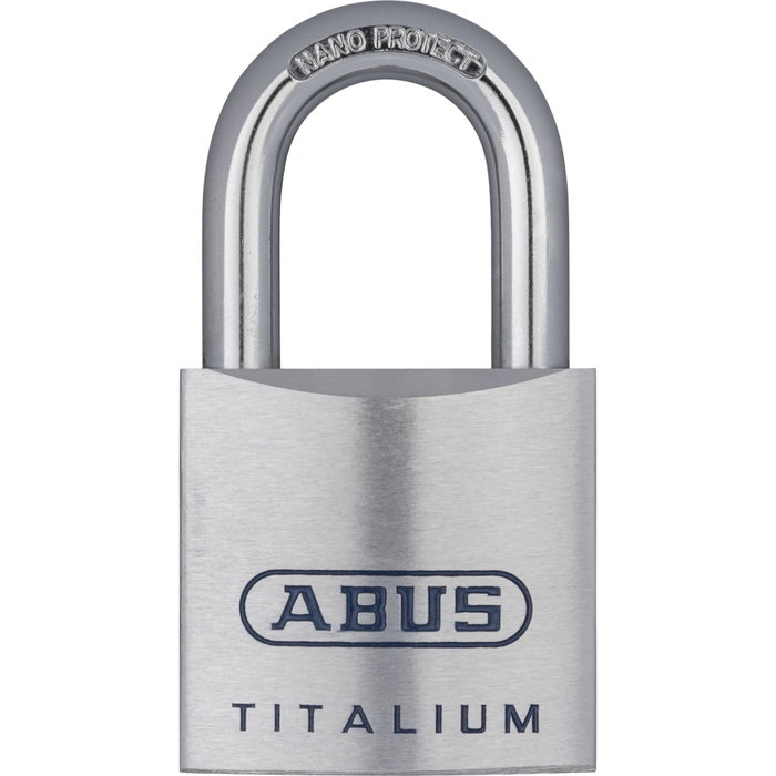 Abus 90 Titalium 96TI/50 SL 8 Argent / Bleu, 50 mm Abus 90 Titalium 96TI/50 SL 8 Argent / Bleu, 50 mm