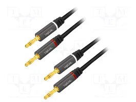 LOGILINK Câble Audio-Vidéo avec Prises Bananes 4mm Dorées, 3m, Noir