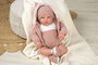 Muñecas Arias Muñeca Elegance 54 cm Anuk Rosa - Poupée poids en vinyle et coton - En espagnol