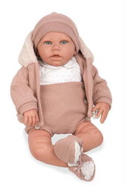 Muñecas Arias Muñeca Elegance 54 cm Anuk Rosa - Poupée poids en vinyle et coton - En espagnol