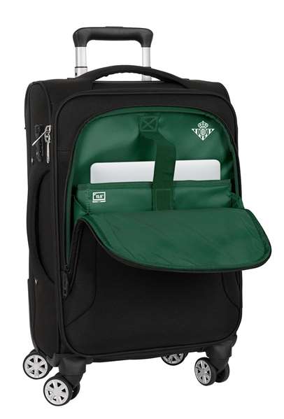 Safta Trolley cabine souple 20" Real Betis Balompie Premium - Valise à main 35 x 51 x 20 cm en nylon 900D, Noir