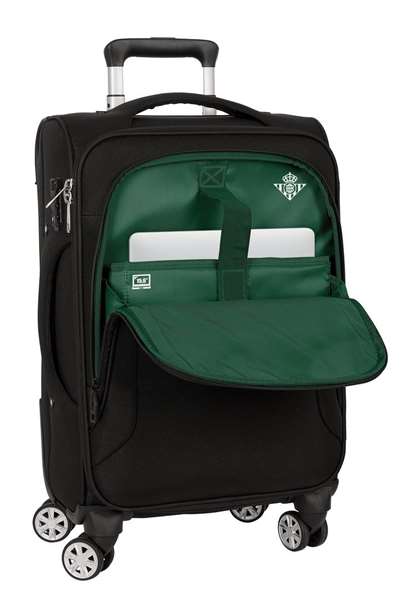 Safta Trolley cabine souple 20" Real Betis Balompie Premium - Valise à main 35 x 51 x 20 cm en nylon 900D, Noir