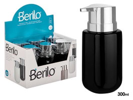 Berilo Dosateur à savon céramique large noir 7x14x8 cm (Set de 12)