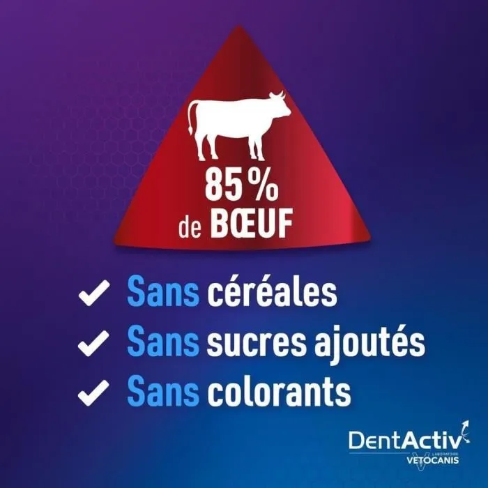 Vetocanis DentActiv 12 Mini Bâtonnets Hygiène Bucco-Dentaire au Boeuf pour Chien 2-15kg Vetocanis DentActiv 12 Mini Bâtonnets Hygiène Bucco-Dentaire au Boeuf pour Chien 2-15kg