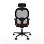 Piqueras y Crespo Chaise de Bureau avec Appui-tête 2D036N2 Orange Foncé