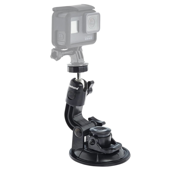 Mantona Suction Cup Holder XL 1/4 inch + GoPro Mount, Black