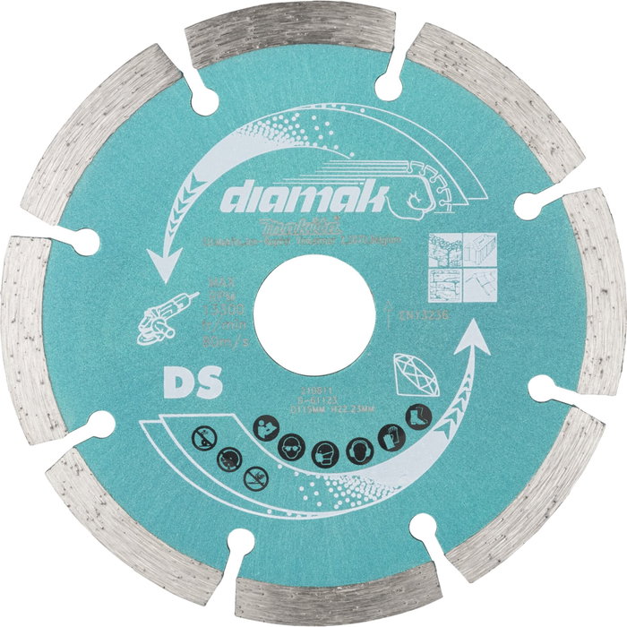 Makita DIAMAK D-61123 Disque diamant segmenté 115x22,23 mm Makita DIAMAK D-61123 Disque diamant segmenté 115x22,23 mm