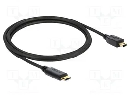 DELOCK Câble USB 2.0 avec USB B mini prise et USB C, 1m, noir