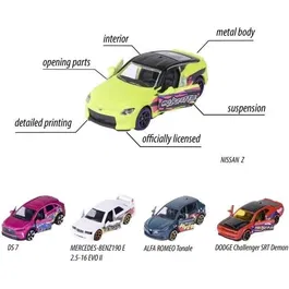 Majorette SL11 - Coffret Cadeau Graffitis de 5 Véhicules de Collection à l'Échelle 1/64 - Modèles en Métal avec Parties Ouvrantes