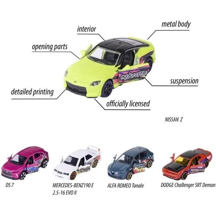 Majorette SL11 - Coffret Cadeau Graffitis de 5 Véhicules de Collection à l'Échelle 1/64 - Modèles en Métal avec Parties Ouvrantes