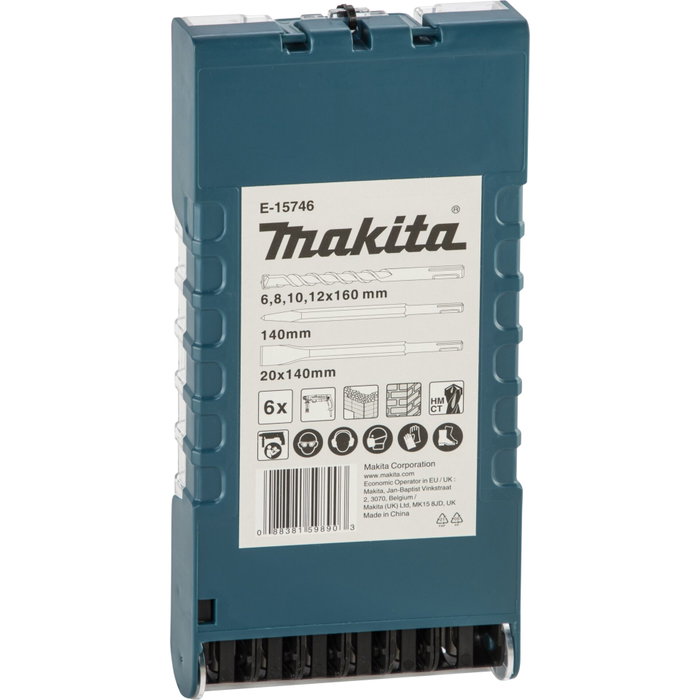 Makita E-15746 Jeu de forets et burins SDS-Plus 6 pièces