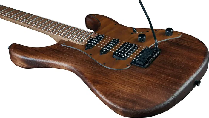 EKO Guitare Électrique Aire 701 Wildwood Naturel Corps Paulownia Micros Humbucker Simple EKO Steel HRC57 Tremolo