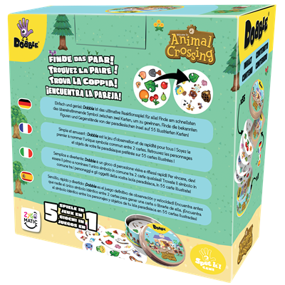 Asmodee Dobble Animal Crossing Jeu de Cartes d'Observation et de Rapidité Multilingue