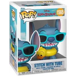Funko Figurine Pop! Disney Stitch with Tube 1565 - Lilo et Stitch, vacances, lunettes, bouée
