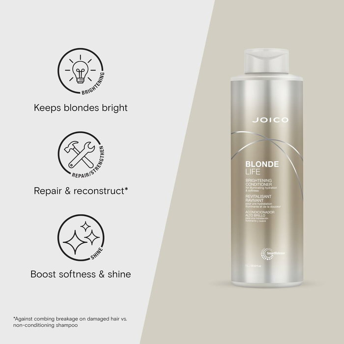 Joico Blonde Life Brightening Conditioner 1000 mL - Après-shampooing éclaircissant et nourrissant pour cheveux blonds