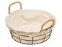 KINVARA Cesta ronde en métal et tissu beige