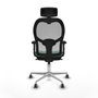 Piqueras y Crespo Chaise de Bureau avec Appui-tête 2D086G2 Vert émeraude