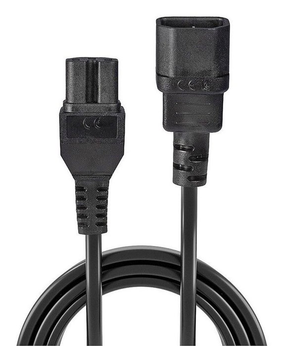 Lindy Câble d'alimentation secteur haute température C14 vers C15 2 mètres noir H05-VVF 3G * 1.00 mm², pour serveurs et équipements pro