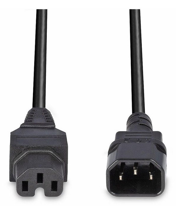 Lindy Câble d'alimentation secteur haute température C14 vers C15 2 mètres noir H05-VVF 3G * 1.00 mm², pour serveurs et équipements pro