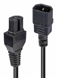 Lindy Câble d'alimentation secteur haute température C14 vers C15 2 mètres noir H05-VVF 3G * 1.00 mm², pour serveurs et équipements pro