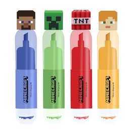 KIDS LICENSING Blister de 4 surligneurs avec sceau Minecraft