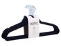 Kipit Lot de 12 Cintres Flockés Velours Noir avec Crochet Métal 44x23x0.5cm (Set de 12)