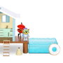 Famosa - Maison sur la plage de Bluey avec figurine et 5 accessoires - Jouet en espagnol