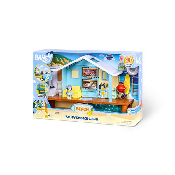 Famosa - Maison sur la plage de Bluey avec figurine et 5 accessoires - Jouet en espagnol