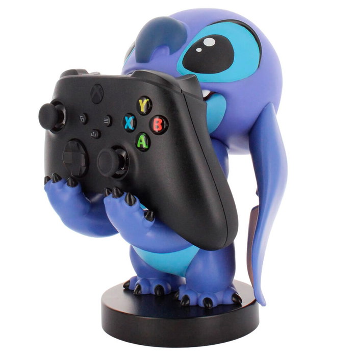 EXQUISITE GAMING - Support chargeur Smiley Stitch Disney 20cm pour manettes PS5, Xbox Series, iPhone et smartphones - Cable Guy