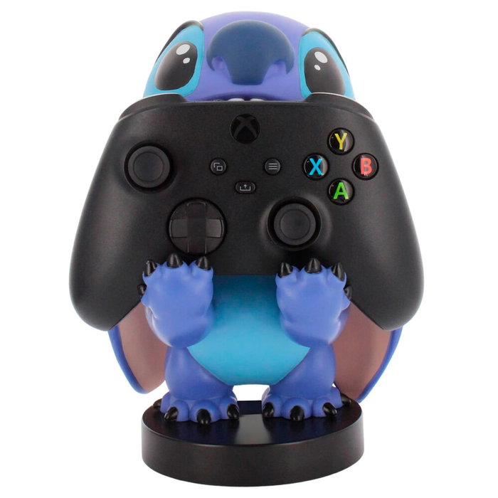 EXQUISITE GAMING - Support chargeur Smiley Stitch Disney 20cm pour manettes PS5, Xbox Series, iPhone et smartphones - Cable Guy