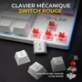 Glab KEYZ MERCURY EX Clavier Gamer Mécanique Switch Rouge TKL Blanc RGB