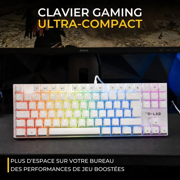 Glab KEYZ MERCURY EX Clavier Gamer Mécanique Switch Rouge TKL Blanc RGB Glab KEYZ MERCURY EX Clavier Gamer Mécanique Switch Rouge TKL Blanc RGB