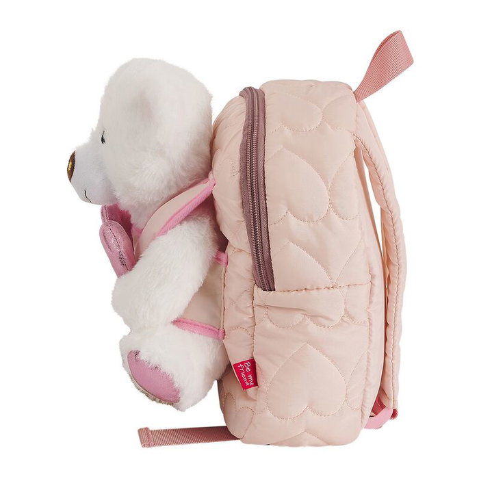 PERLETTI Mochila Sac à Dos avec Peluche Ours Teddy 27 cm, Taille: 27x21x9 cm