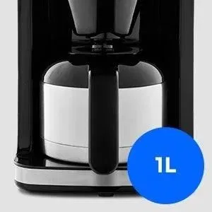 MEDION Cafetière Filtre Digitale Isotherme avec Broyeur Intégré 1000W 1.0L Capacité Carafe Argent