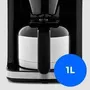 MEDION Cafetière Filtre Digitale Isotherme avec Broyeur Intégré 1000W 1.0L Capacité Carafe Argent