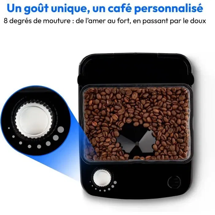 MEDION Cafetière Filtre Digitale Isotherme avec Broyeur Intégré 1000W 1.0L Capacité Carafe Argent