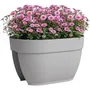 Artevasi Jardinière de Balcon CAPRI CAMPANA - 40 L - Gris Clair - Dimensions 39 x 25,6 x 22,5 cm - Plastique Léger et Résistant