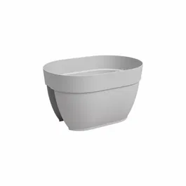Artevasi Jardinière de Balcon CAPRI CAMPANA - 40 L - Gris Clair - Dimensions 39 x 25,6 x 22,5 cm - Plastique Léger et Résistant