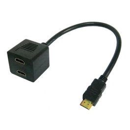 Techly Video Splitter Cable HDMI Mâle vers 2 x HDMI Femelle - Duplicateur de signal pour double écran ou moniteur