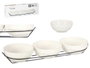 Vessia Set de 3 bols en porcelaine blanche 350 ml avec support 40x13x7 cm (Set de 12)