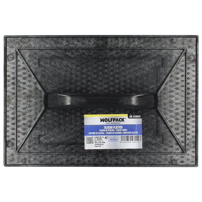 WOLFPACK LINEA PROFESIONAL Talocha Plastico 34x22 cm avec Manche Rond Noir