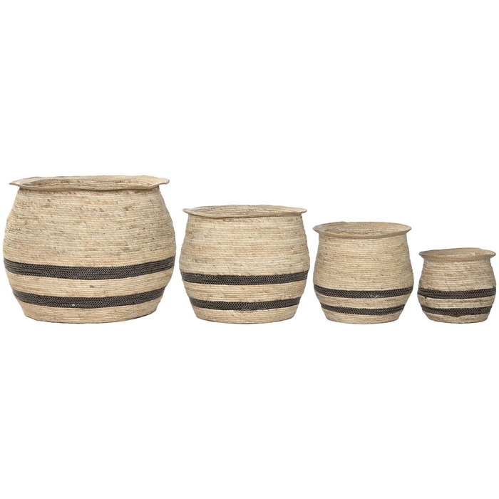 Home ESPRIT Cache-pot Esprit Arabe Marron (Lot de 4)