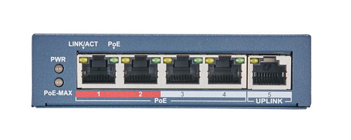 Hikvision - Série Pro - Switch Fast Ethernet 4 Ports PoE Non Administré avec Gestion Intelligente de l'Alimentation et Protection contre les Surtensions