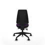 Chaise Elche Asynchrone Tissu Pourpre Base pyramidale noire Sans accoudoirs Sans appui-tête Roulettes 65mm nylon