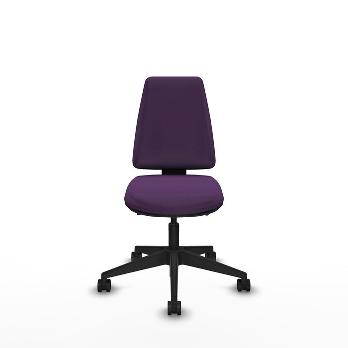 Chaise Elche Asynchrone Tissu Pourpre Base pyramidale noire Sans accoudoirs Sans appui-tête Roulettes 65mm nylon