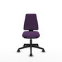 Chaise Elche Asynchrone Tissu Pourpre Base pyramidale noire Sans accoudoirs Sans appui-tête Roulettes 65mm nylon