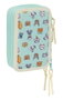 Safta Plumier Triple 37 Pcs Motif Cats & Dogs, Dimensions 12,5 x 19,5 x 5,5 cm, Langue Espagnol
